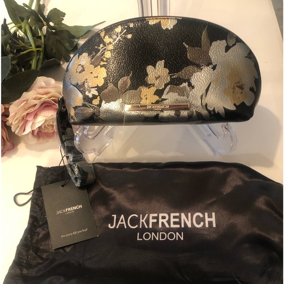 NWT Jackfrench London Leather Cosmetic Bag with Dustbag - Picture 1 of 7